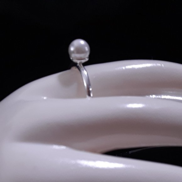 June BirthStone GENUINE Pearl Ring Sterling Promise SIZE 10 - Picture 4 of 12